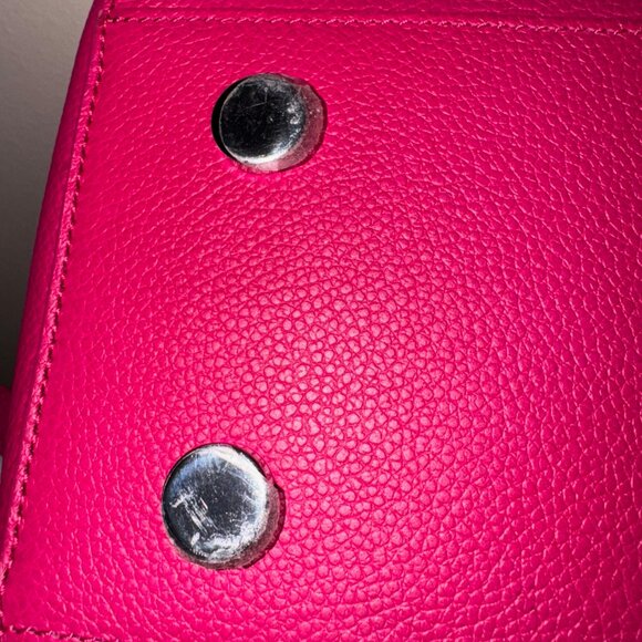SAINT LAURENT  Grained Calfskin Small Cabas Rive Gauche - Fuschia - Picture 5 of 15